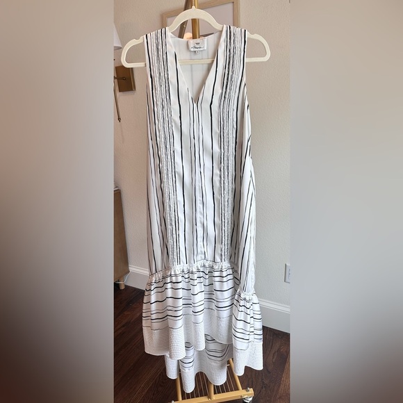 3.1 Phillip Lim High-Low Painted Black and White Sleeveless Dress- Size 0 - Picture 7 of 8